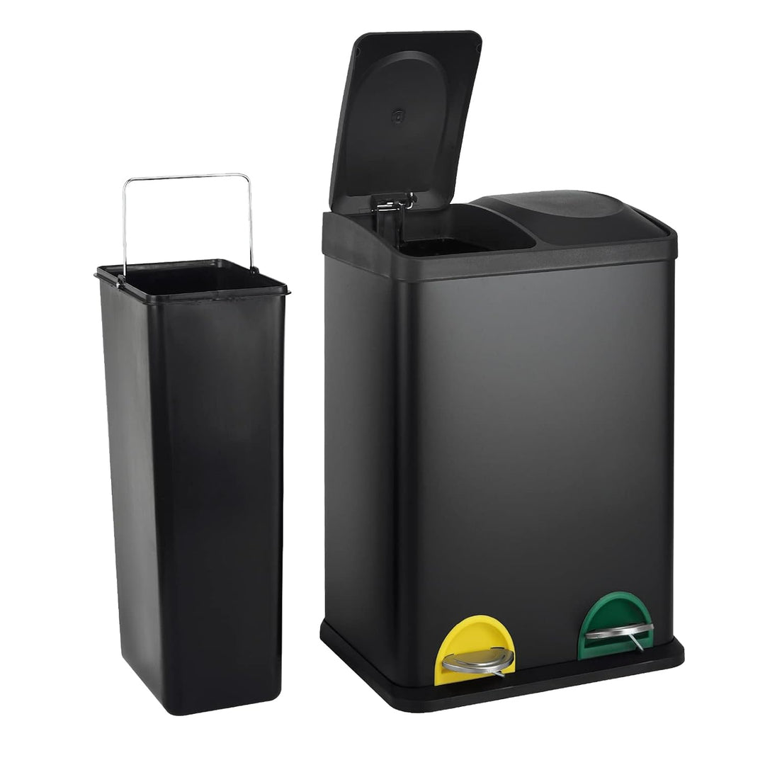 SVITA TC2X20 Küchen-Eimer 40Liter Fassungsvermögen 2x20L Abfalleimer 2er-Mülleimer Mülltrennung Tret