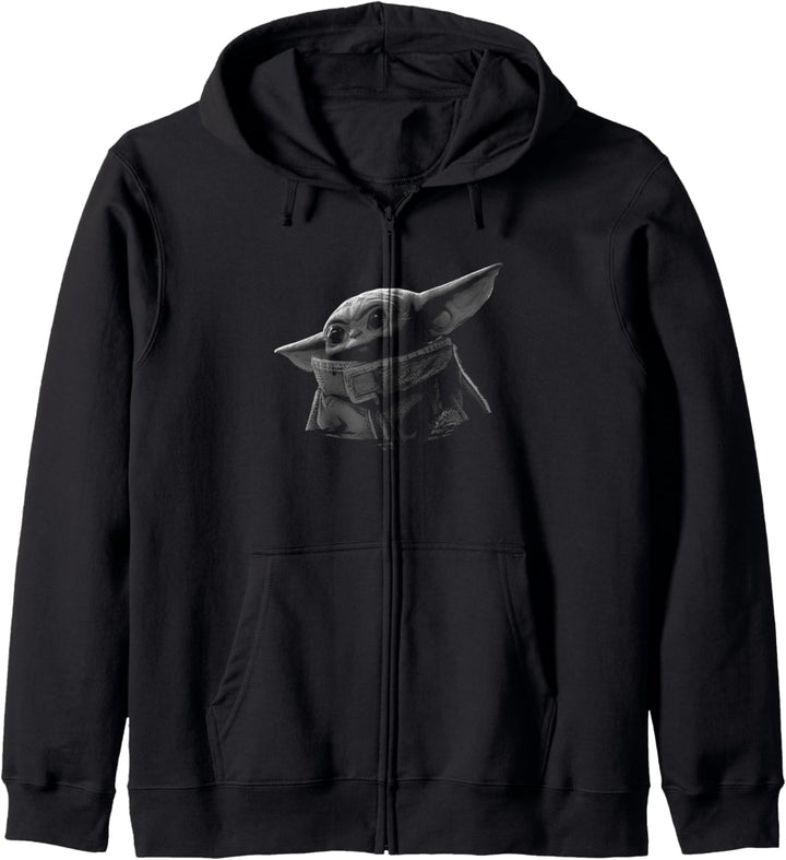 Star Wars The Mandalorian The Child Black & Grey Portrait Kapuzenjacke