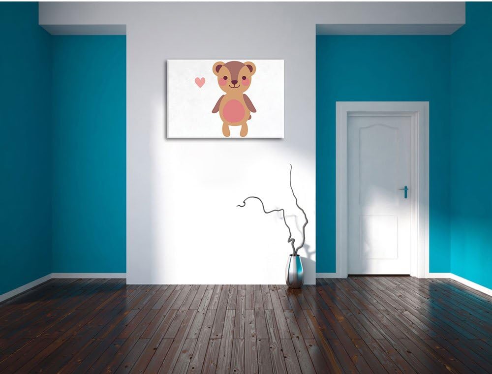 Niedlicher Bär weiss, Format: 100x70 auf Leinwand, XXL riesige Bilder fertig gerahmt mit Keilrahmen,