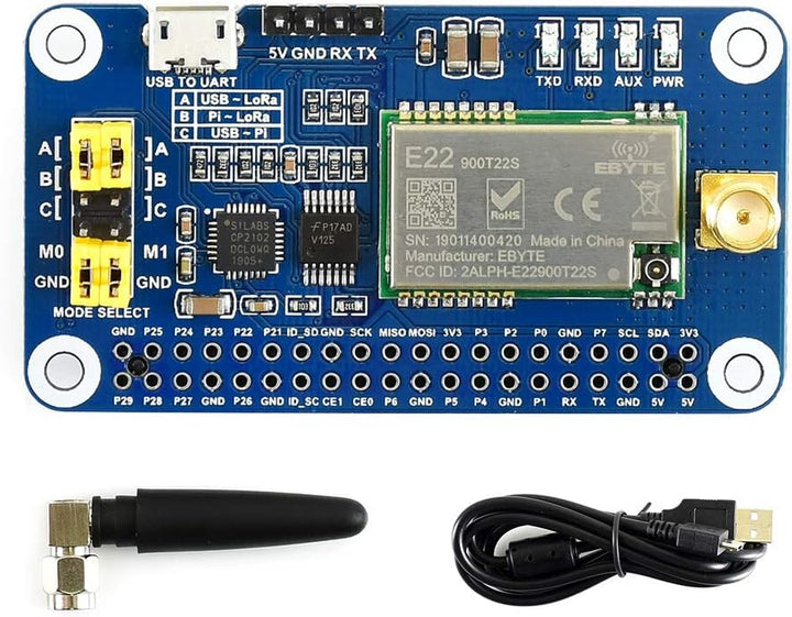 Waveshare SX1262 LoRa HAT for Raspberry Pi Spread Spectrum Modulation 868MHz Frequency Band Auto Mul