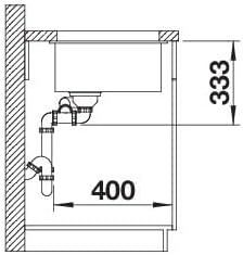 BLANCO ROTAN 340/160-U | SILGRANIT cafe | Einbauart: Unterbau | Hauptbecken links | ohne Ablauffernb