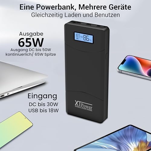 XTPower® XT-20000QC3-PA Powerbank inkl. Netzteil - moderner DC + USB QC3 Akku mit 20400mAh - 1x USB,