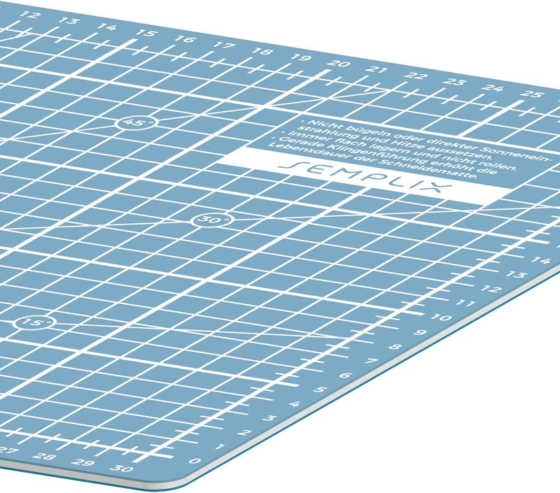 SEMPLIX Selbstheilende Schneidematte A0 in Grün, Rosa, Grau, Türkis, Lila. Ideal fürs Basteln, Nähen