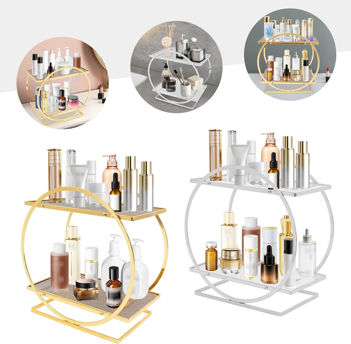 2Tier kosmetisches Display, Parfüm Organizer für Kommode, Make-up-Organizer für Schminktisch, Badezi