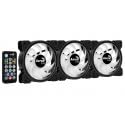 AEROCOOL SATURN 12F ARGB PRO (PAQUETE DE 3) - VENTILADOR ARGB DE 120 MM PARA CAJA, Schwarz