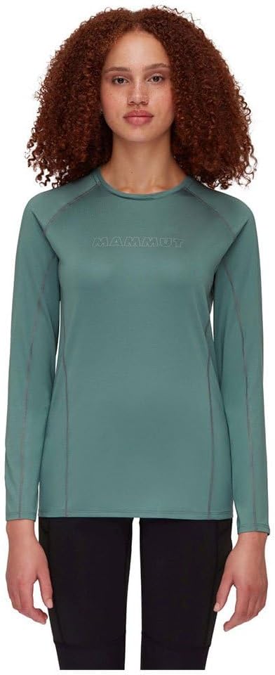 Mammut Selun FL Langarmshirt mit Logo für Damen, Dark Jade