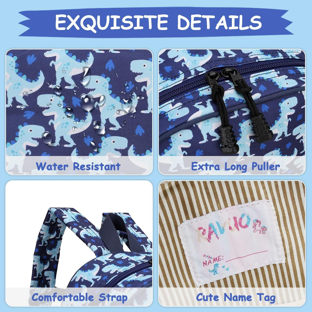 RAVUO Kinder-Rucksack für Mädchen und Jungen, niedliche Kleinkinder-Schul-Büchertasche mit Brustgurt