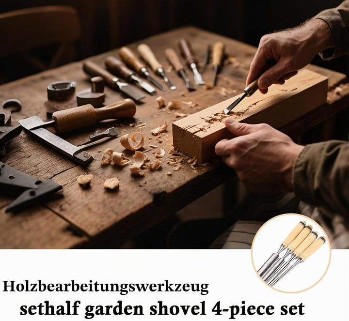 Txmyxgs Schnitzwerkzeug,4 Stück Holz Meissel Set,Stechbeitel Rund Gebogen Hohlbeitel Werkzeuge Set,C