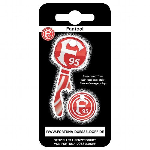 Fortuna Düsseldorf Set Geschenkset Flaschenöffner & Einkaufswagenchip (offizielles Lizenzprodukt)