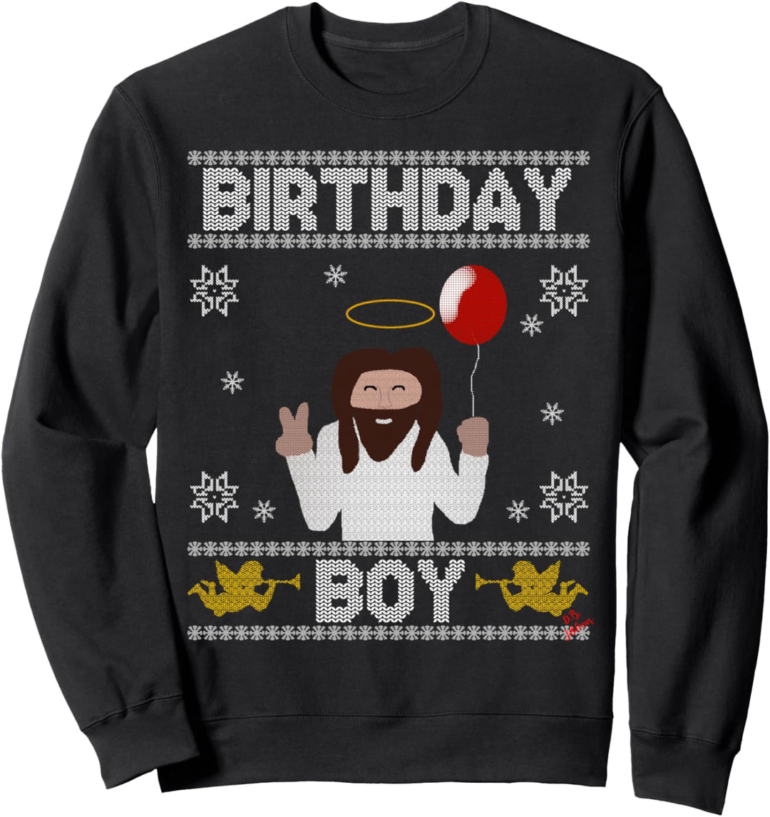 Birthday Boy Jesus Christ lustiges hässliches Weihnachts Sweatshirt