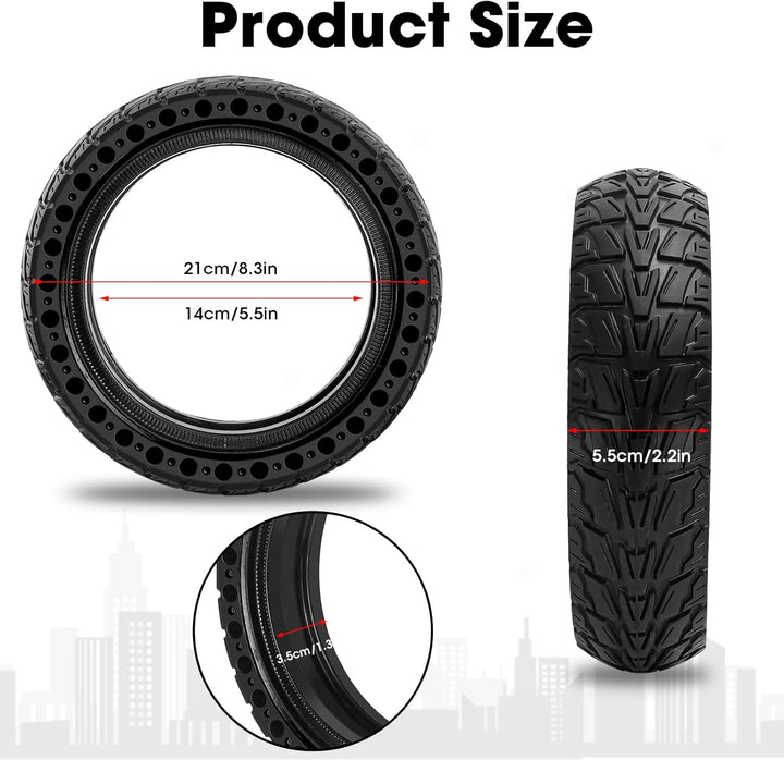 E Scooter Vollgummireifen, 8,5 Zoll Ersatzreifen Solid Reifen mit 3 Montagewerkzeug, 8 1/2 x2 Vollgu