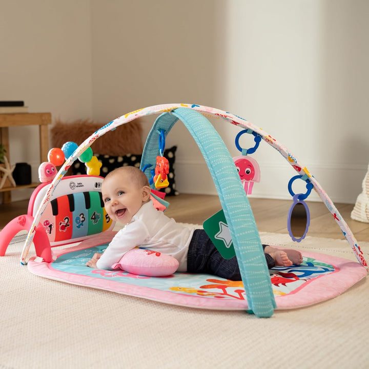 Baby Einstein Ocean Explorers 4-in-1 Spielbogen Baby Spielmatte mit Kick Piano, Musik- & Sprachförde