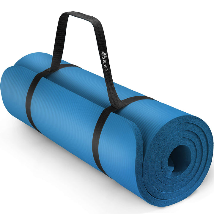 TRESKO Yogamatte Phthalatfrei - Gymnastikmatte rutschfest, Pilatesmatte Fitnessmatte mit Tragegurt,