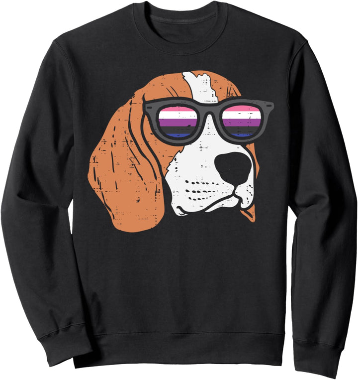 Beagle Dog LGBTQ Genderfluid Flag Non-Binary Dog Lover Sweatshirt