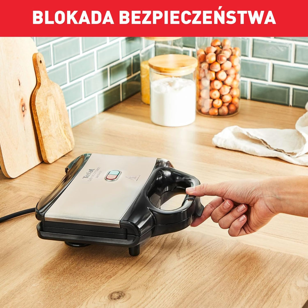 Tefal Ultracompact Sandwichmaker SM1552 | für dreieckige Sandwichtoasts | antihaftbeschichtete Platt