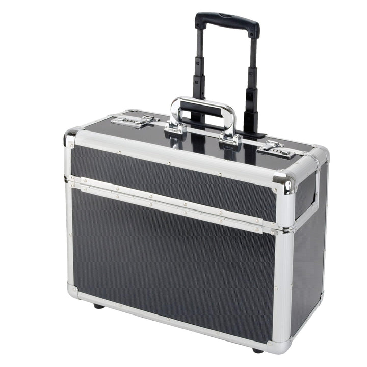 ALUMAXX 45129 Pilotenkoffer C-2, Piloten Koffer aus Aluminium, Dokumentenkoffer in Carbon-Look, Alum