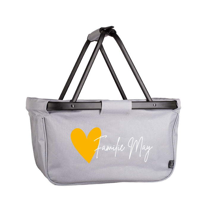 Herz &amp; Heim® Einkaufskorb personalisiert/faltbar/modernes Design/Geschenk-Idee für Jedermann (Herz),