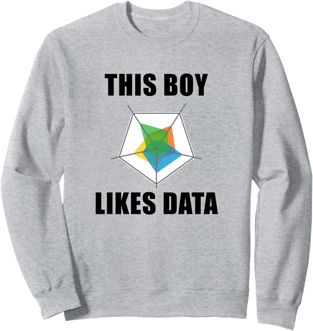 Junge mag Daten Ironie Statistiker Tabellenkalkulation Sweatshirt