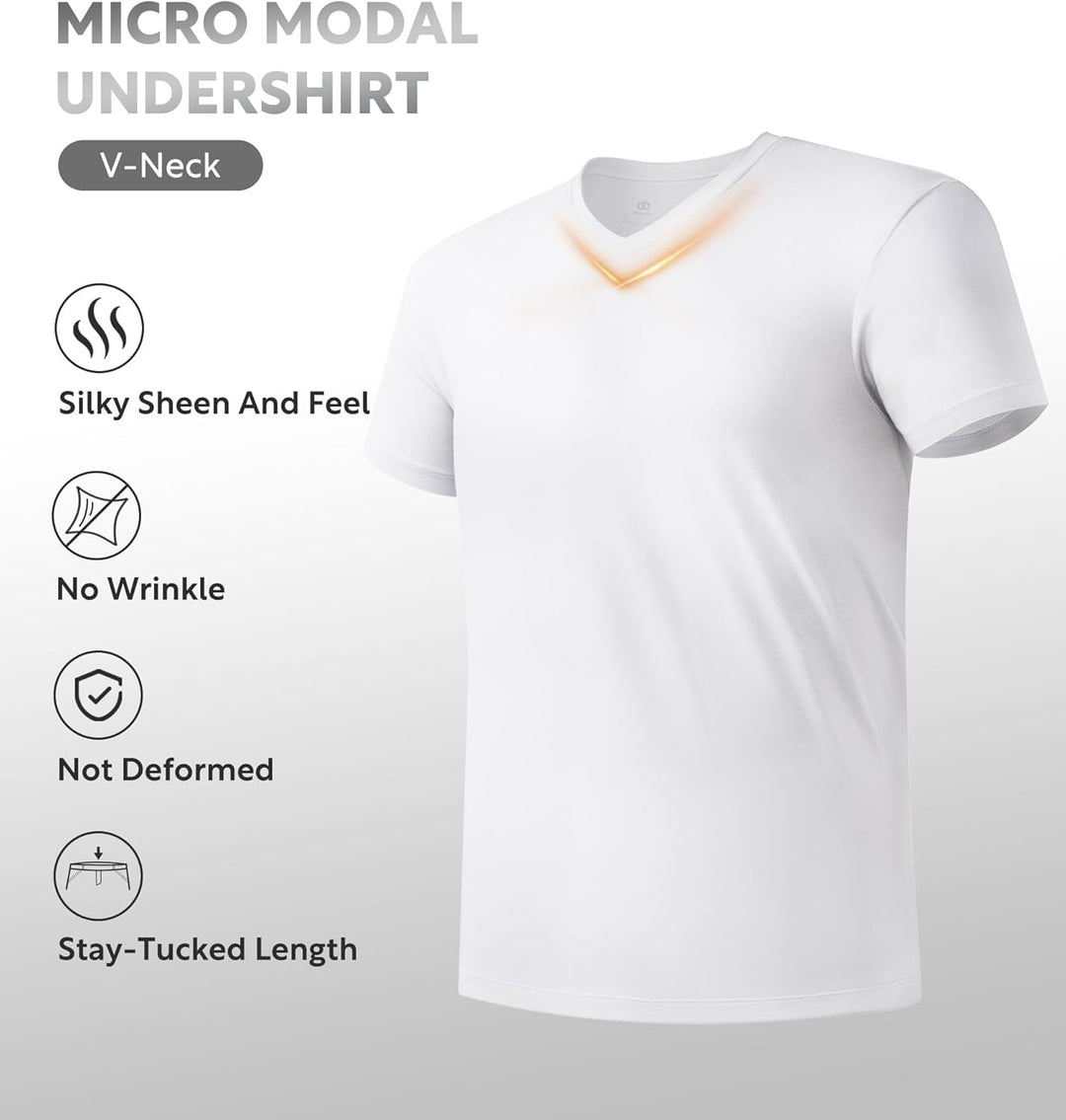DAVID ARCHY Herren Unterhemd 2/3/5er Pack Atmungsaktive Business Unterhemd T-Shirts Weich Kurzarm Sh