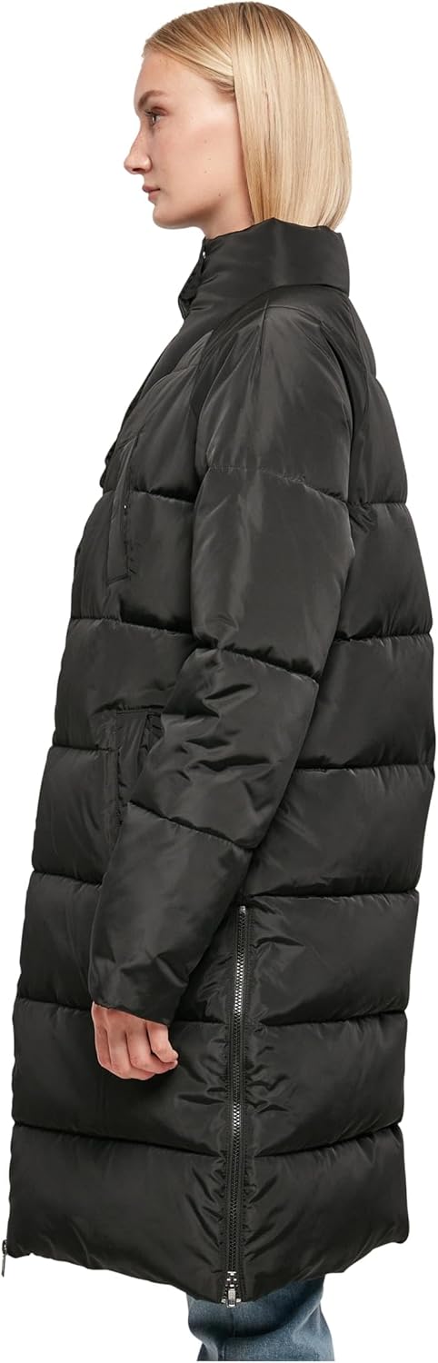 Urban Classics Damen Ladies High Neck Puffer Coat Jacke S Schwarz, S Schwarz