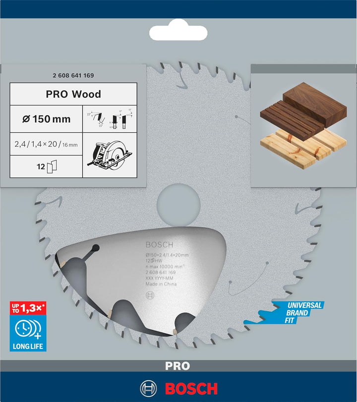 Bosch 1x PRO Wood Kreissägeblatt für Akku-Handkreissägen (für Weichholz, Hartholz, Ø mm, Professiona