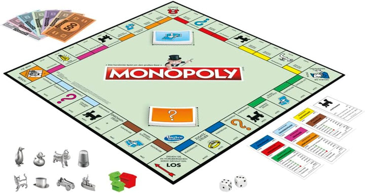 Monopoly Spiel, Familien-Brettspiel für 2 bis 6 Spieler, ab 8 Jahren für Kinder, mit 8 Spielfiguren