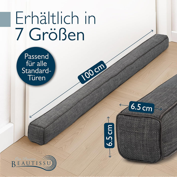 Beautissu 2er Set Zugluftstopper für Türen 100cm – Wärmeschutz & Kälteschutz Türluftstopper Dunkelgr
