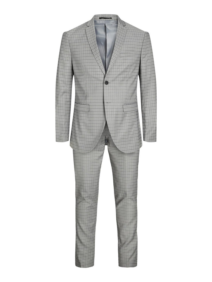 JACK & JONES Herren Jprfranco Check Suit Sn Anzug 54 Light Grey Melange/Checks:super Slim Fit, 54 Li