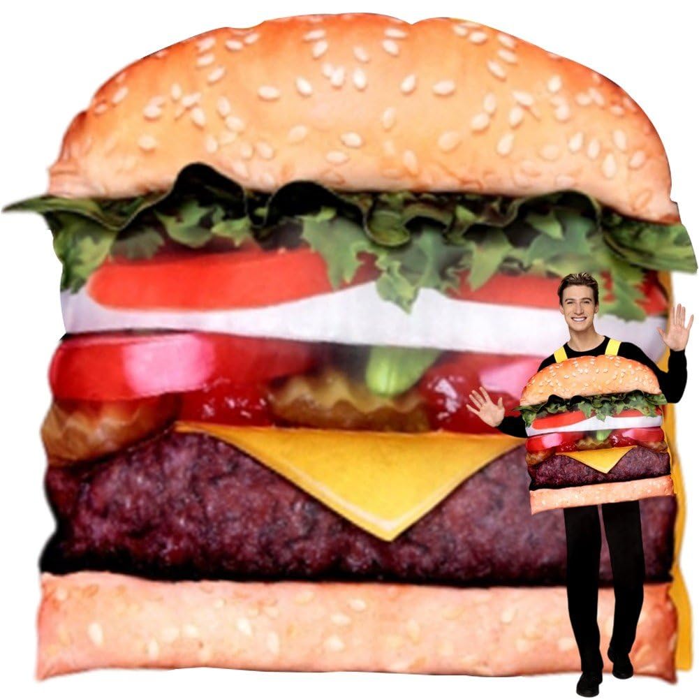 Cheeseburger-kostüm Für Erwachsene, Halloween, Cosplay-kostüm, Unisex, Cosplay-Anzug, Lustiges Burge