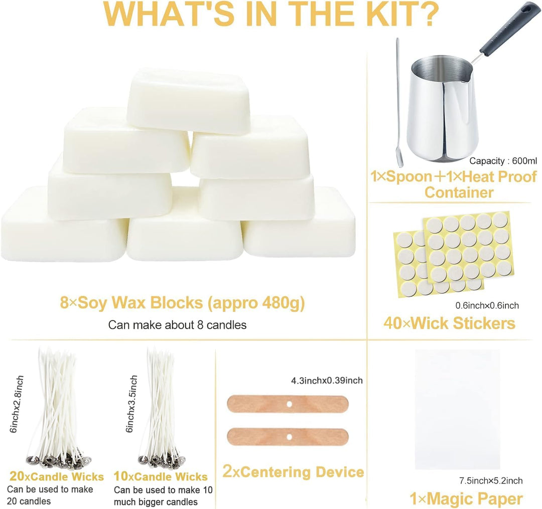 ETUOLIFE Kerzen Selber Machen Set,DIY Kerzenherstellung Kit für Erwachsene Anfänger Kinder mit 480g