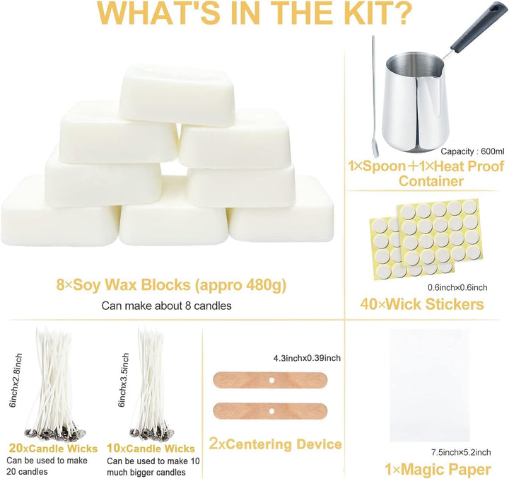 ETUOLIFE Kerzen Selber Machen Set,DIY Kerzenherstellung Kit für Erwachsene Anfänger Kinder mit 480g