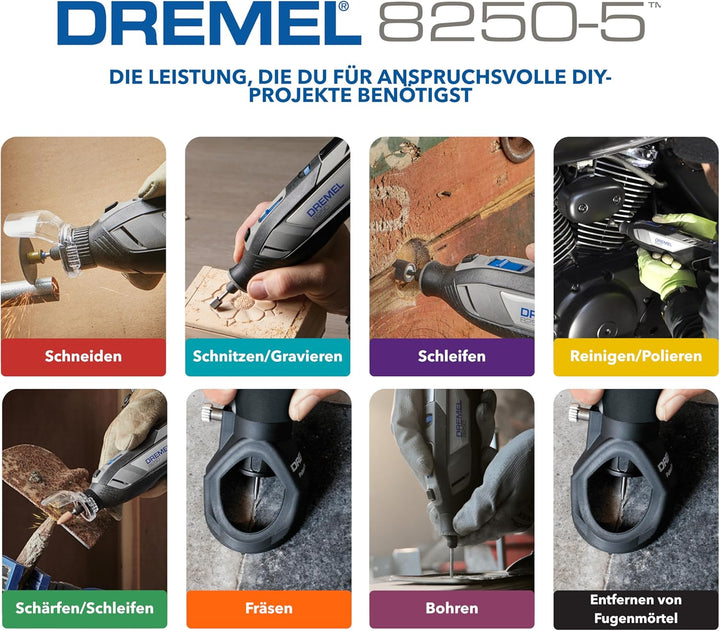 Dremel 8250 12V Akku-Rotationswerkzeug 5.000-30.000 U/min Bürstenloser Multifunktionswerkzeug set mi