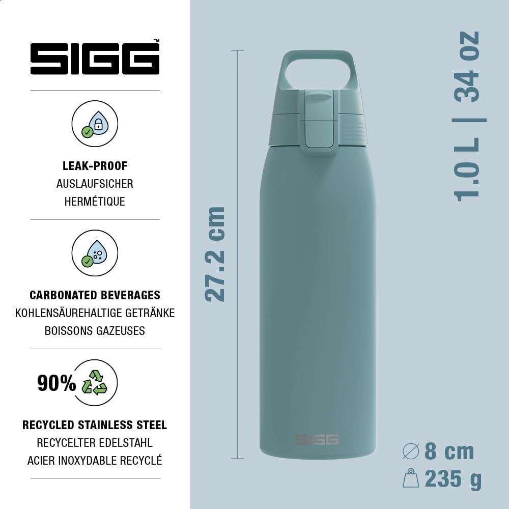 SIGG - Edelstahl Trinkflasche - Shield ONE - Für Kohlensäurehaltige Getränke Geeignet - Auslaufsiche