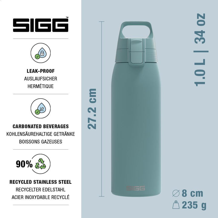 SIGG - Edelstahl Trinkflasche - Shield ONE - Für Kohlensäurehaltige Getränke Geeignet - Auslaufsiche