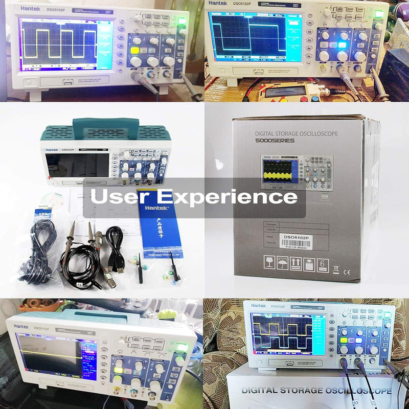 Hantek DSO5102P 100MHz 2-KANAL Digitales Oszilloskop 1GSa/s in Echtzeit Probe