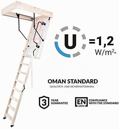 Bodentreppe Speichertreppe Gedämmte Dachbodentreppe U=1,22 W/m2K Termo PS Holz Raumhöhe 280cm Wärmeg
