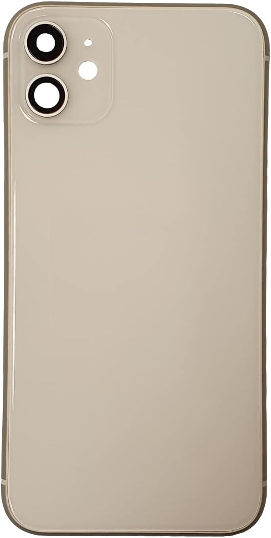 Smartex® Backcover aus Glas + Rahmen kompatibel mit iPhone 11 | Rückseite Cover + Frame (Weiss) 11 W