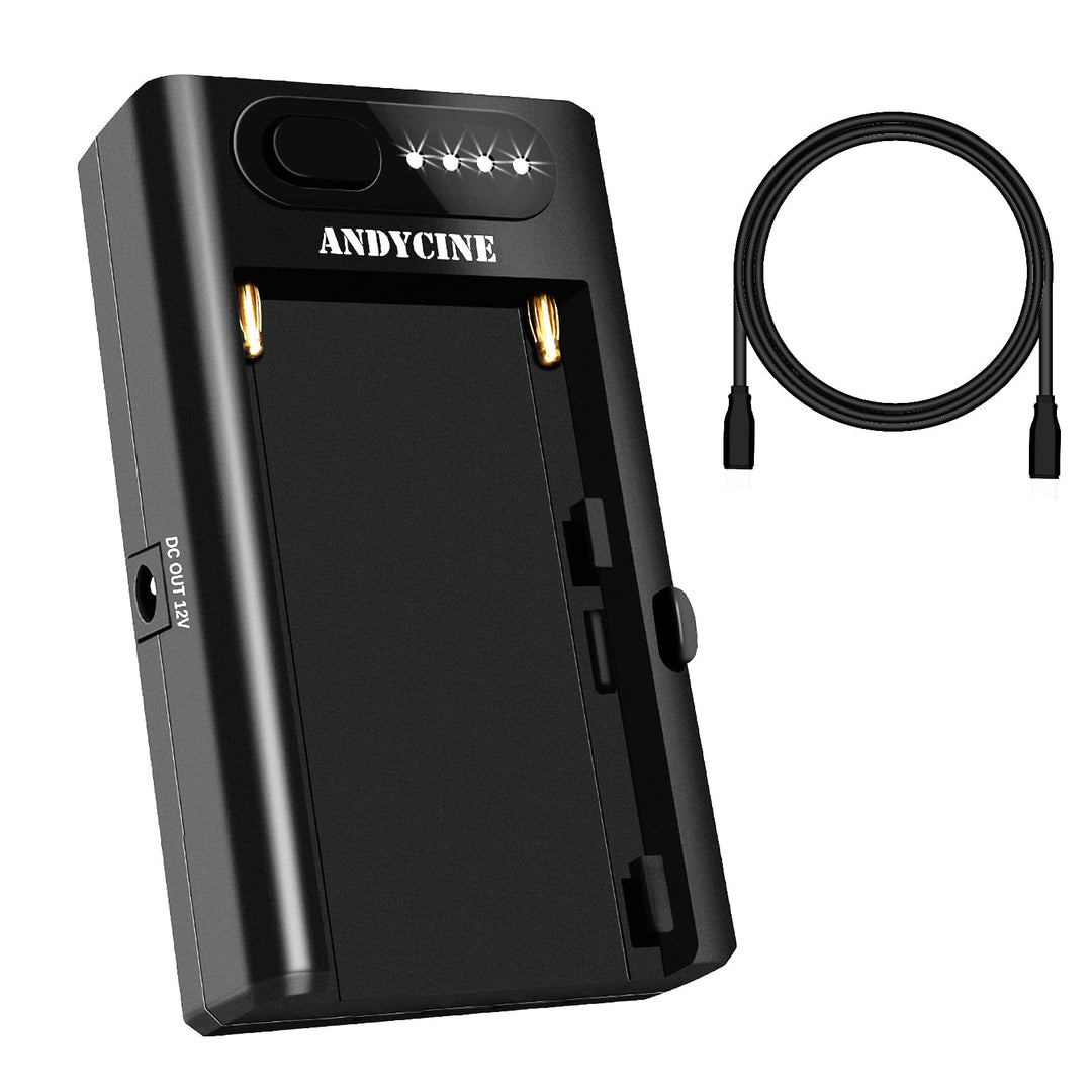 NP-F Batteriplatte mit USB C IN/OUT Dual DC 12V 8.4V OUT, ANDYCINE NPF-G2 Multifunktions Akku Adapte