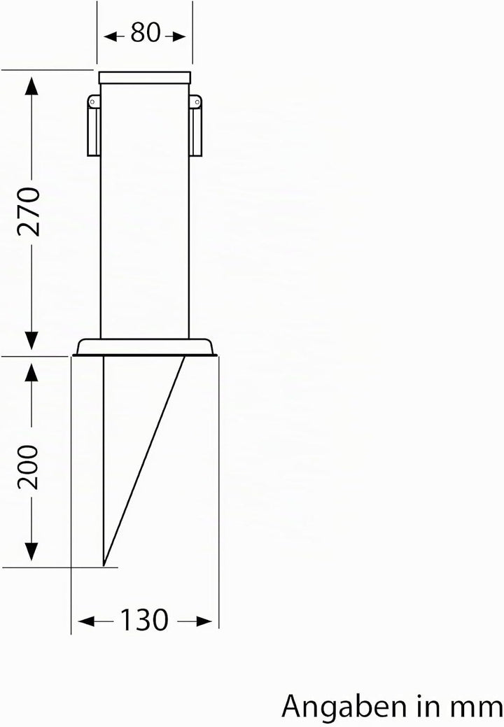 ledscom.de 2X Garten-Steckdosen-Säule Polly mit Erdspiess für aussen, IP44, 2-Fach, anthrazit, eckig