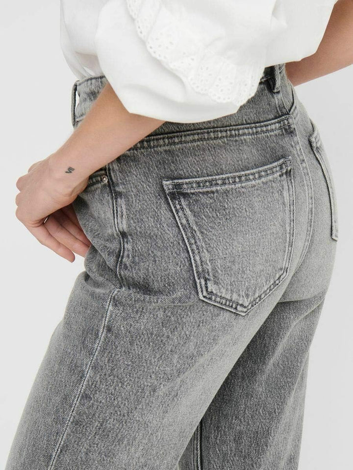 ONLY Female Straight-Fit Jeans ONLEMILY Hohe Taille Gerade geschnitten Jeans 25W / 32L Grey Denim, 2