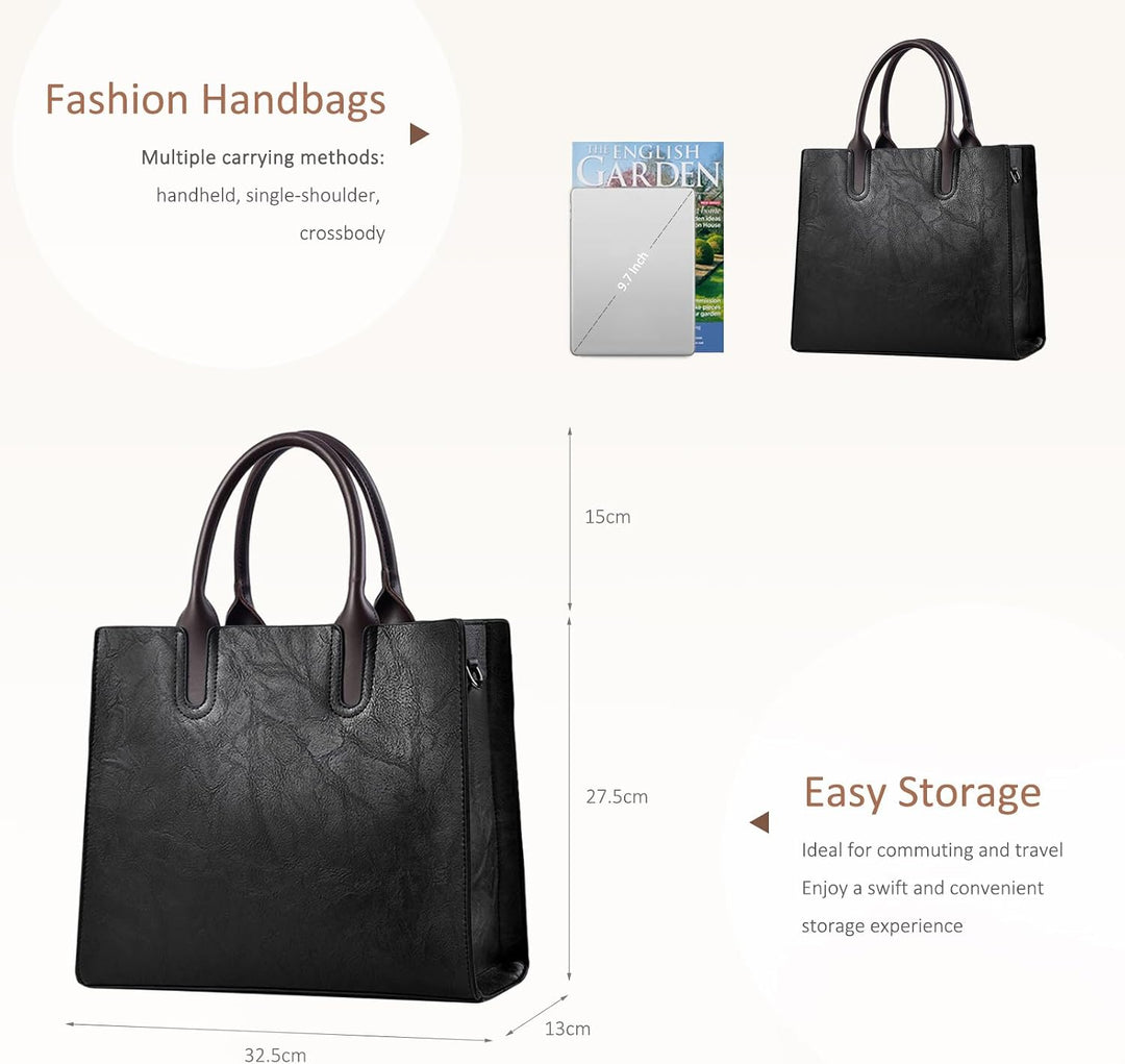 NICOLE &amp; DORIS Gross Handtasche Damen Shopper Tasche Umhängetasche Damen Gross Retro Schultertasche