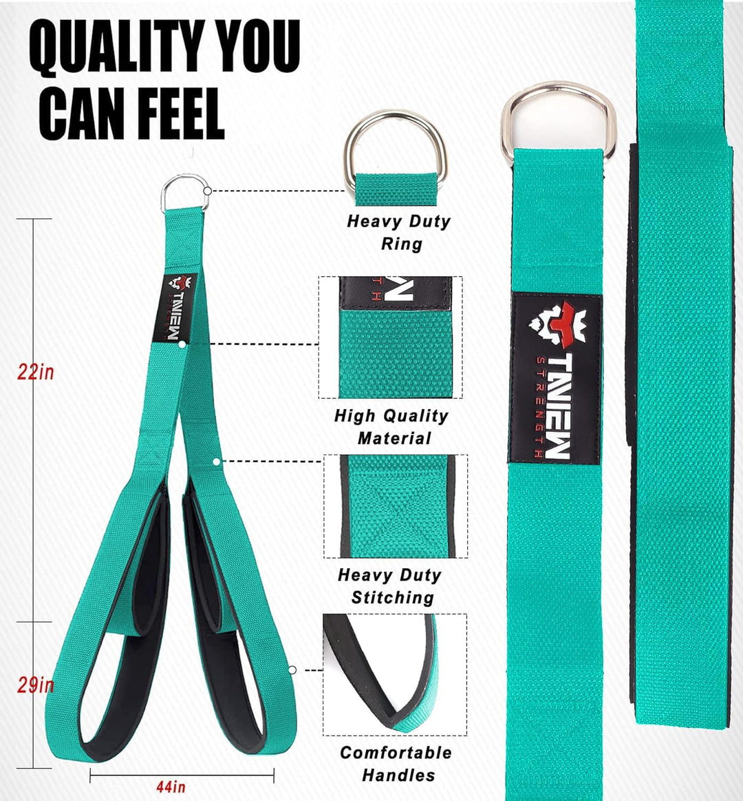 Tricep Rope Cable Attachment (Two Lengths Built in One) Greater Range of Motion,Tricep Pull Down Rop