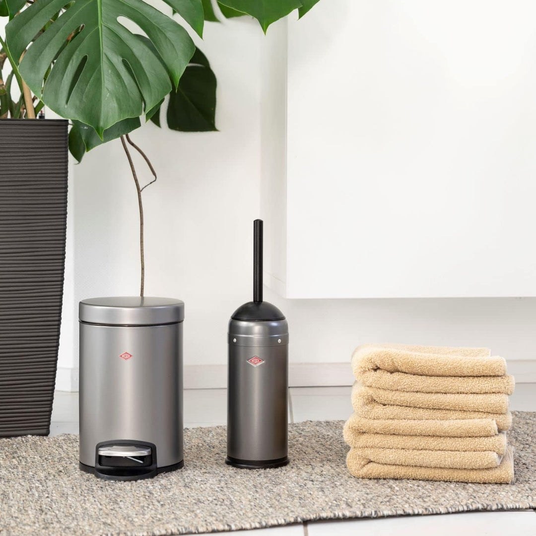 Wesco Kosmetik Abfallsammler in der Farbe mattschwarz, hochwertiges Stahlblech, 3 Liter Volumen, Fus