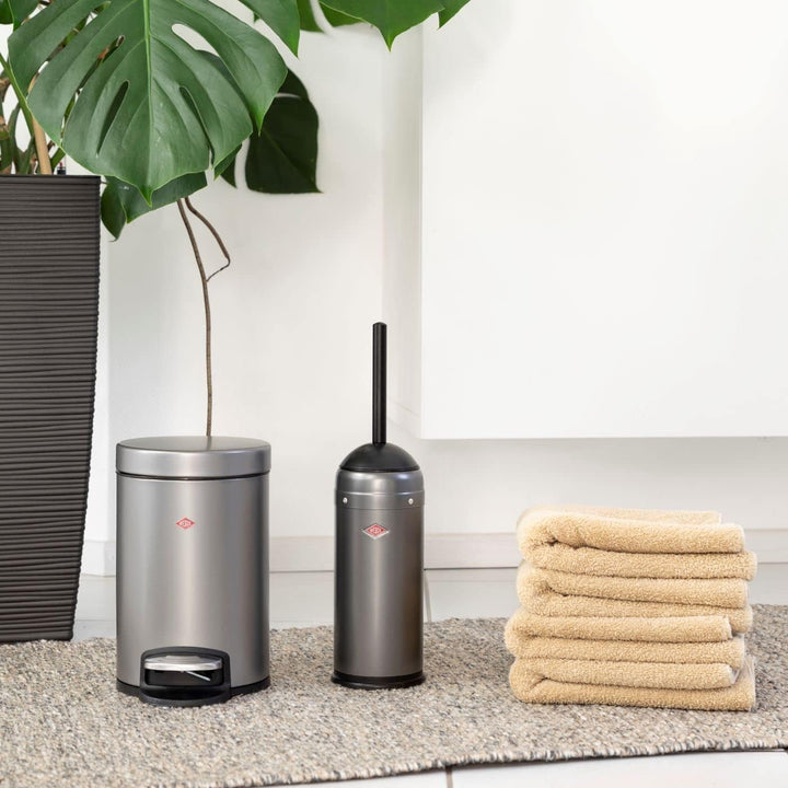 Wesco Kosmetik Abfallsammler in der Farbe mattschwarz, hochwertiges Stahlblech, 3 Liter Volumen, Fus