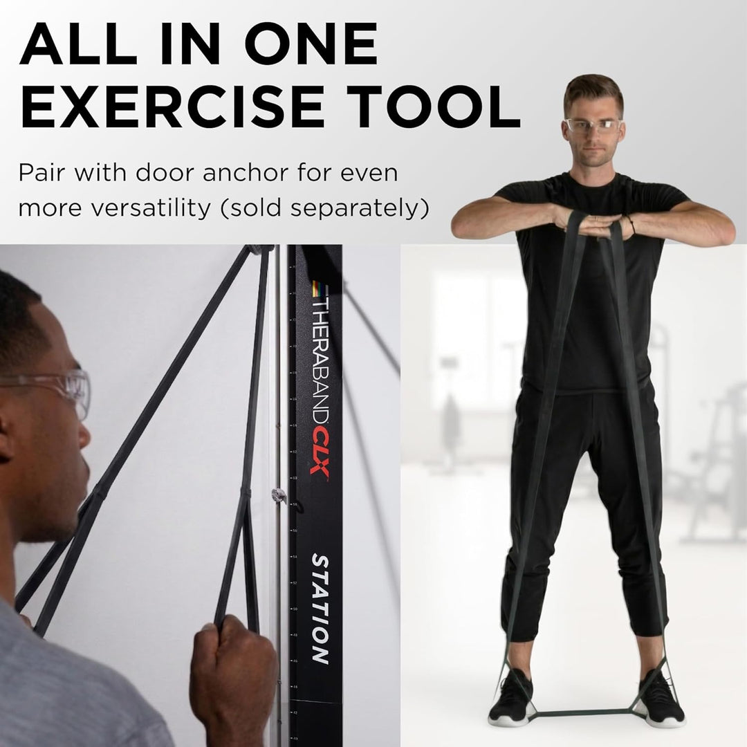THERABAND CLX Resistance Band with Loops Schwarz - Besonders schwer - Fortgeschrittene Level 1 Schwa