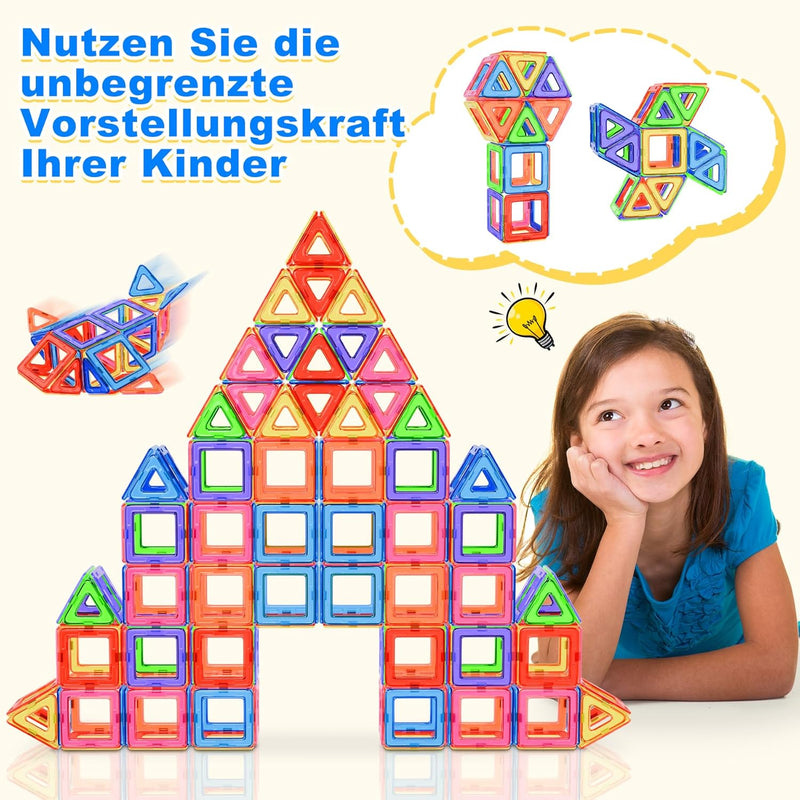 Lovchil Magnetische Bausteine, Magnetspielzeug Magneten Kinder 3 Jahren, Magnetbausteine Magnet Mont