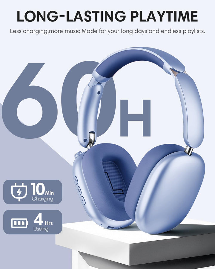 Wentronic Y02 Aktive Noise Cancelling Kopfhörer,60 Std.5 EQ-Musikmodi,Hi-Res-Audio,Tiefe Bässe,faltb