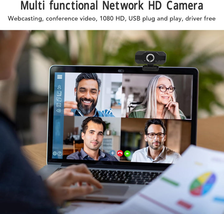 USB Webkamera mit Mikrofon, Weitwinkel Webcam für den Desktop, 4K HD Autofokus Computer Webkamera fü