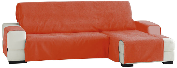 Eysa Praktische Sofabezüge, Chaiselongue 240 cm, Rechte Vorderansicht, Stoff, Orange, Drei Sitzplätz