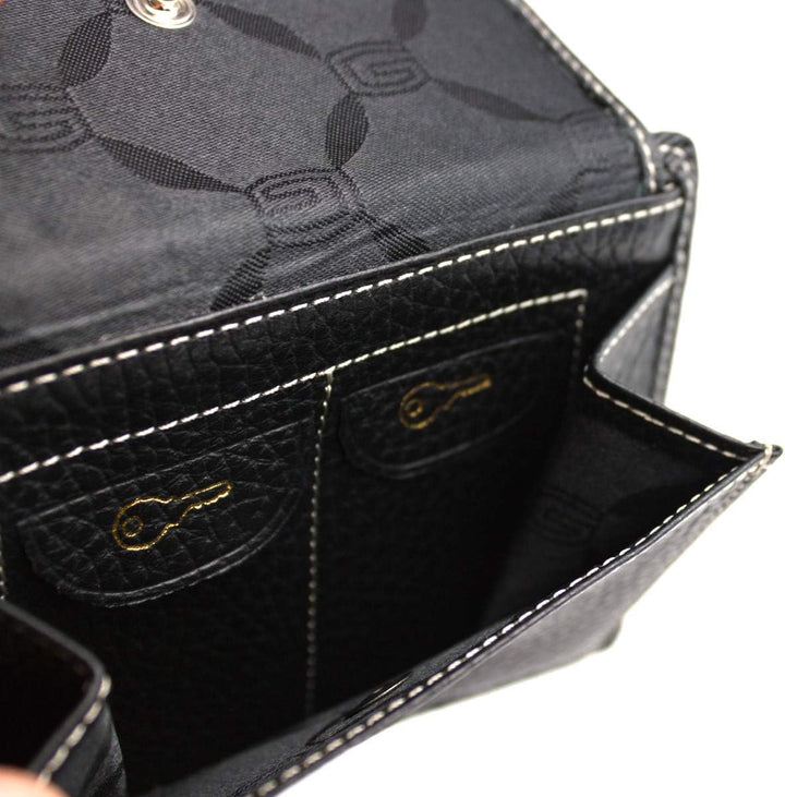 GIUDI Herren Geldbörse Leder, Braun, Schwarz, Medium, Classic, Braun, Schwarz